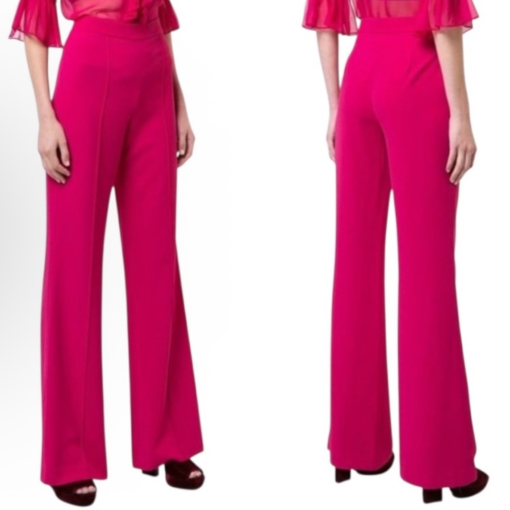 Alice + Olivia Dylan High Waisted Raspberry Pink Wide Leg Pant